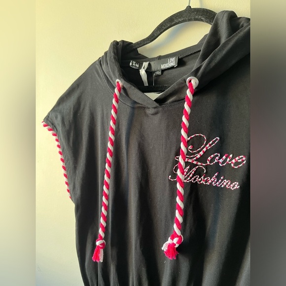 NWT Love Moschino Black Dress with candy cane coloured trims (size 4) - Picture 8 of 12